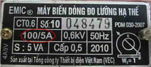 tỉ số biến dòng điện